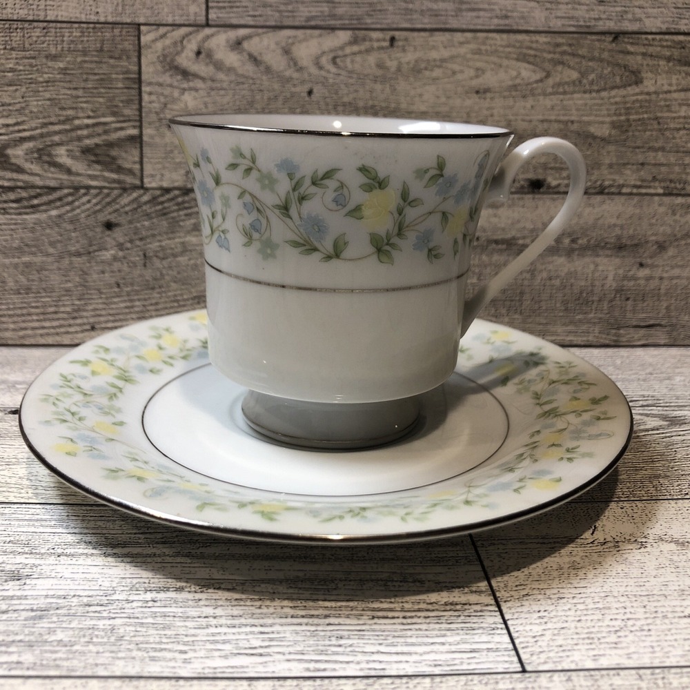 CROWN MING‎ Cup 3x3" and Saucer 6" Jian Shiang Fine China Yellow Roses